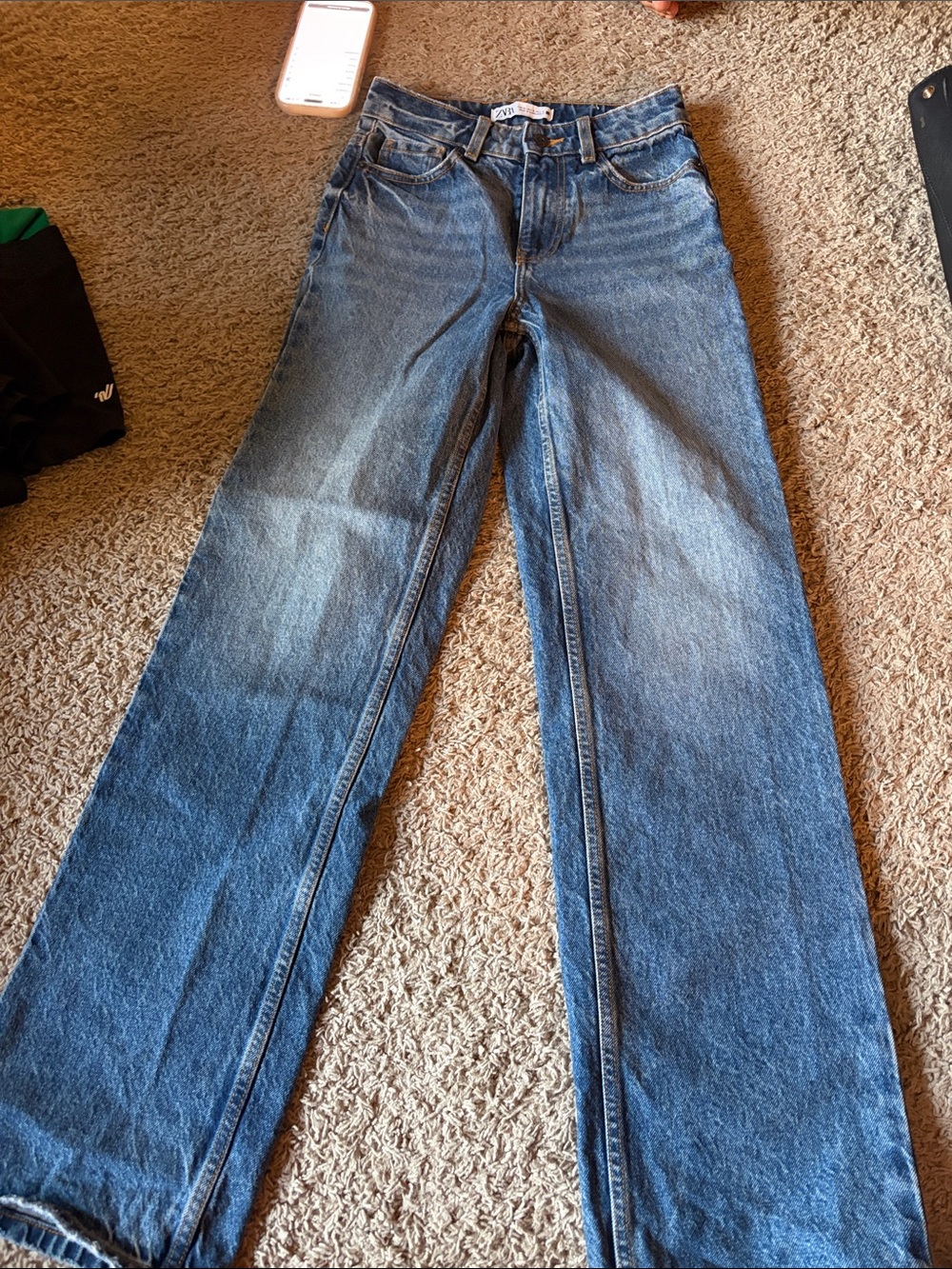 Zara Women's Blue Straight-Leg Jeans
